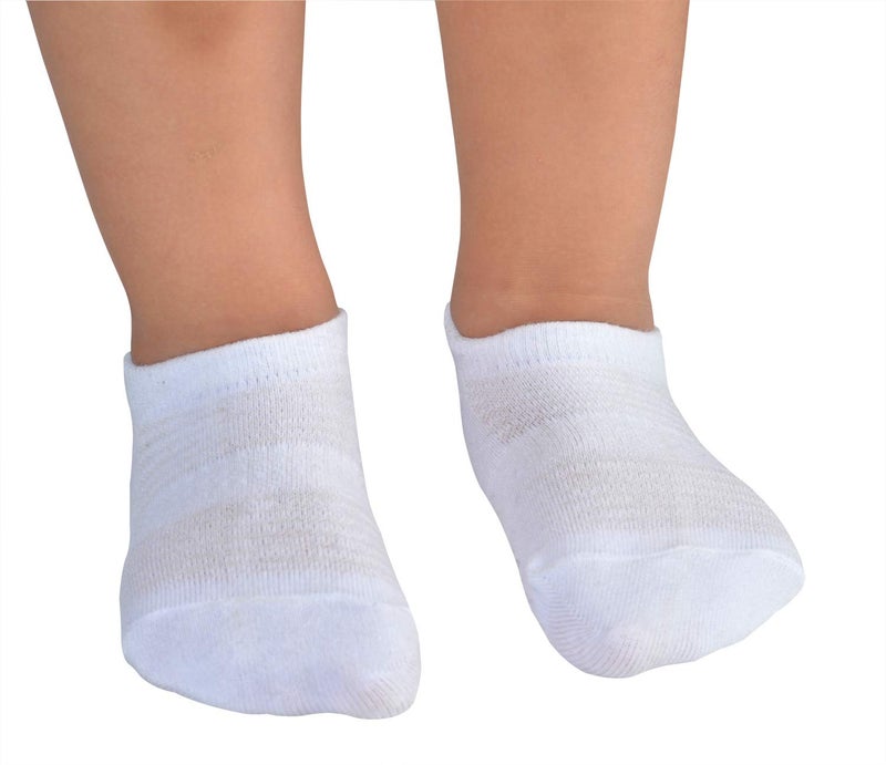 JORMATT 6 Pairs Toddler Little Girls Boys No Show Socks Thin Cotton Soft Anti Slip Low Cut Socks Breathable With Grips, White M - Image 3